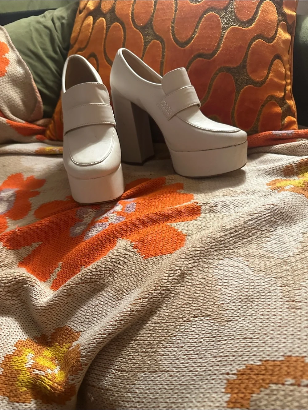 Madden Girl Cream Platform Loafer Heels